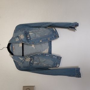 Vintage distressed crop Jean jacket